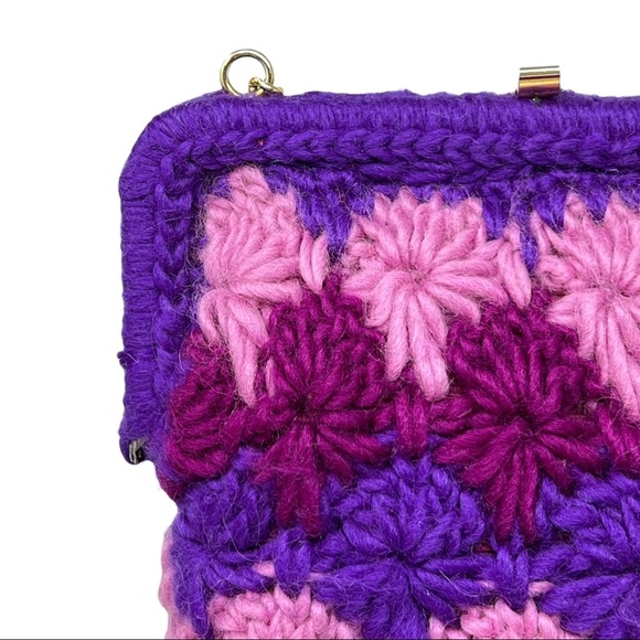 Bobbie Jerome Vintage 1950's Wool Crochet Small Chain Handbag - Picture 6 of 11